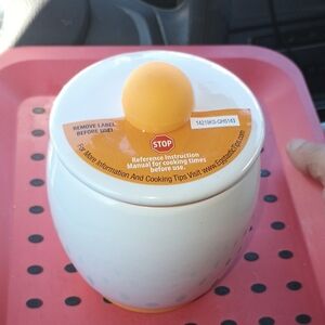 Microwave Egg Cooker - White with Yellow Lid